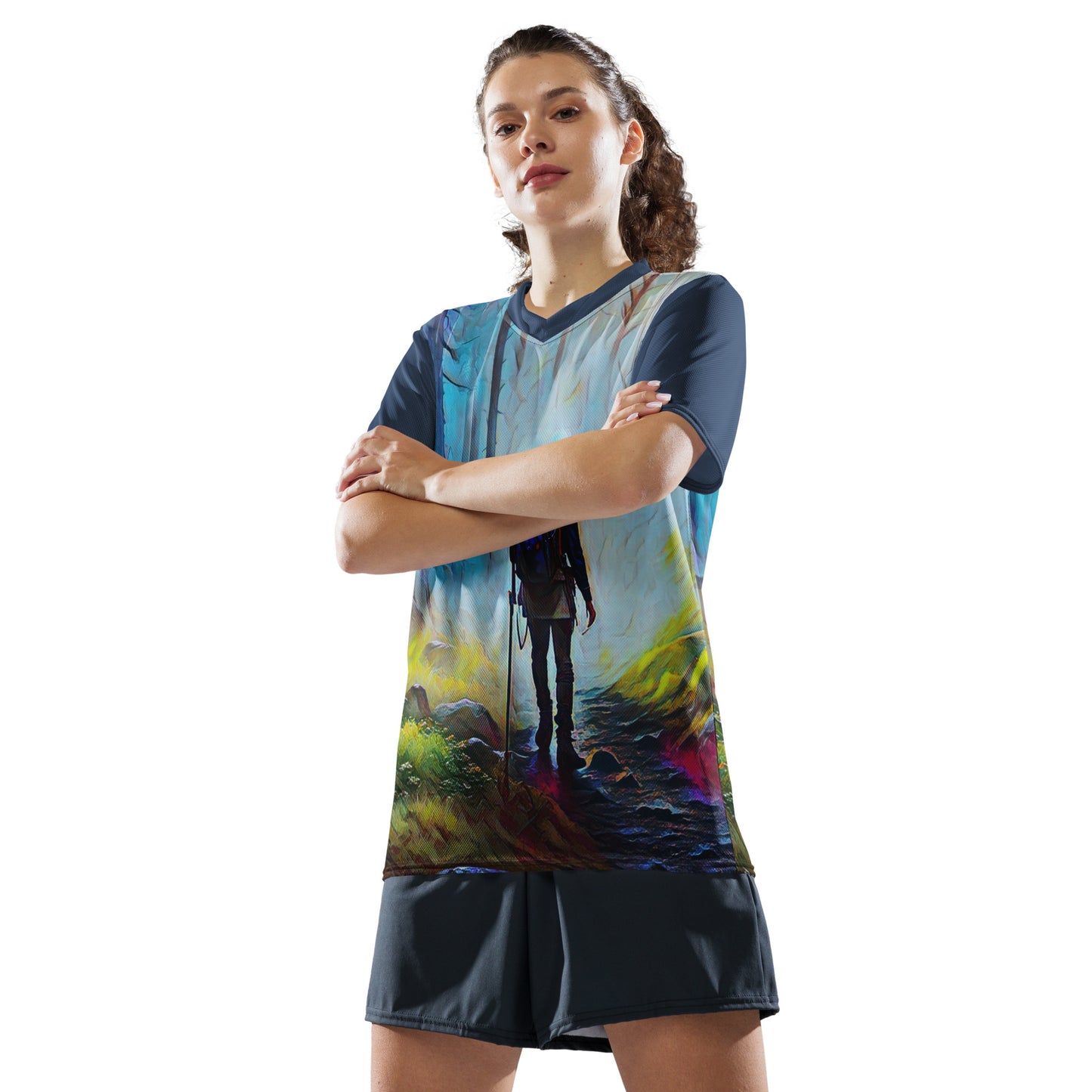 Oregon Hiker - Recycled unisex sports jersey