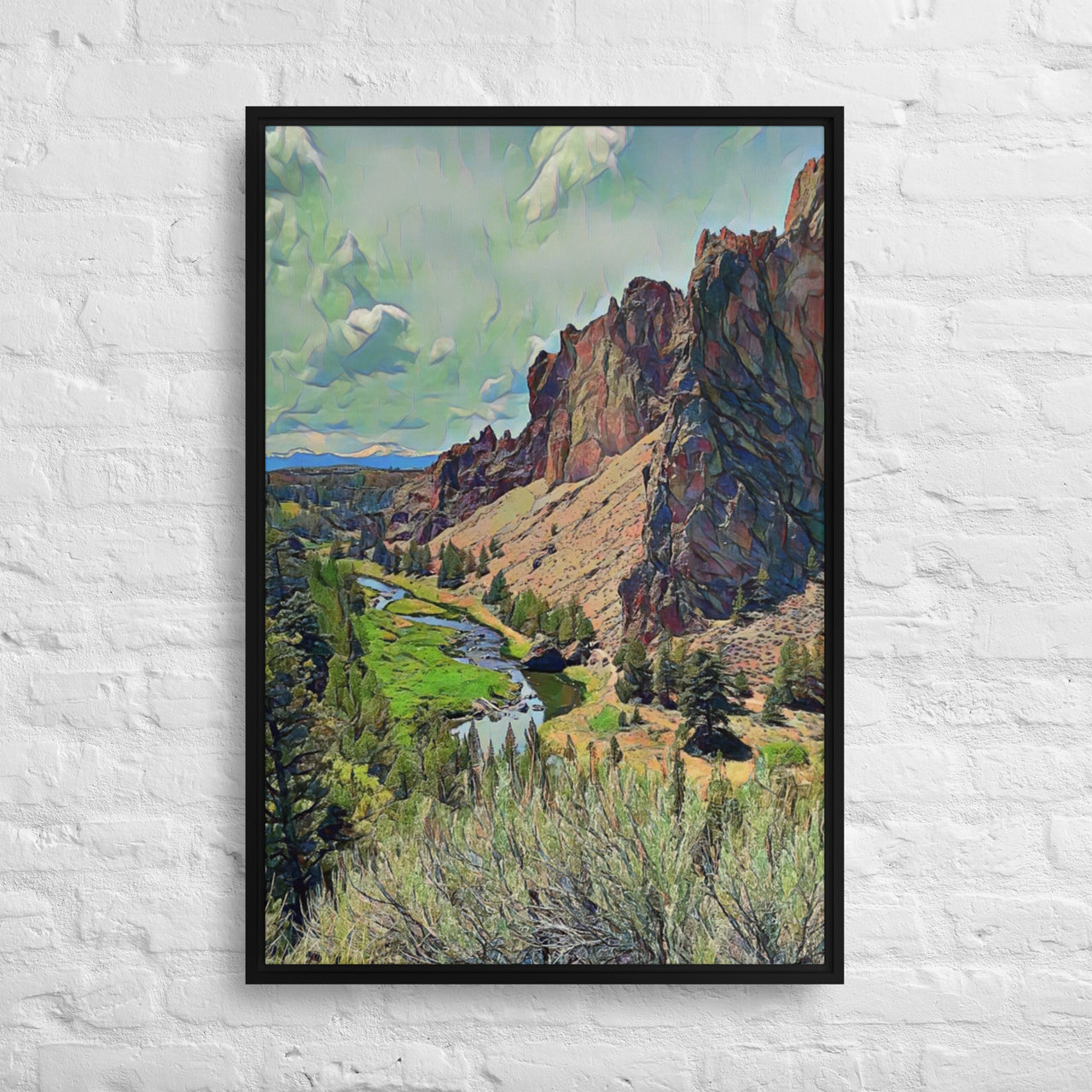 Smith Rock - Digital Art - Framed canvas - FREE Shipping