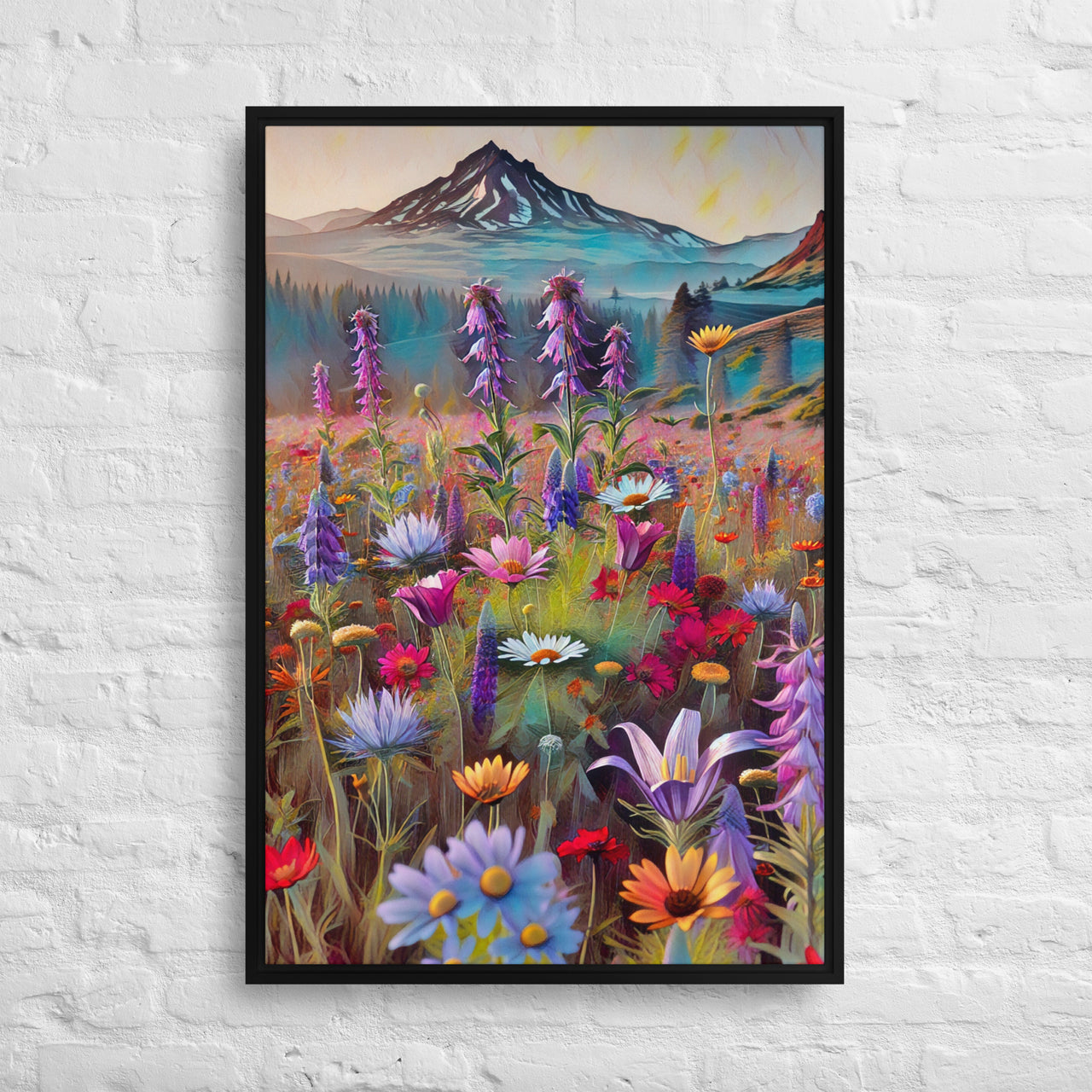 Oregon Wildflowers - Digital Art - Framed canvas - FREE SHIPPING