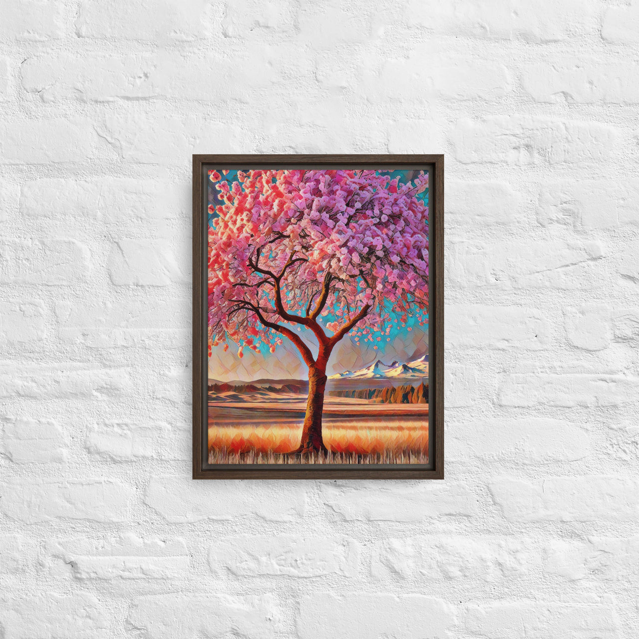 Oregon Cherry Blossoms - Digital Art - Framed canvas - FREE SHIPPING