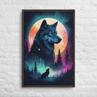 Thumbnail for Lone Wolf - Digital Art - Framed canvas - FREE SHIPPING