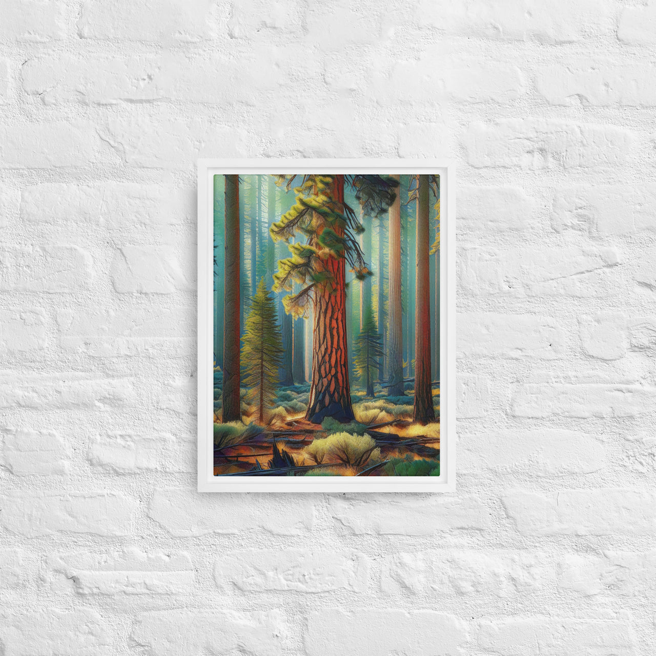 Ponderosa Pine - Digital Art - Framed canvas - FREE SHIPPING