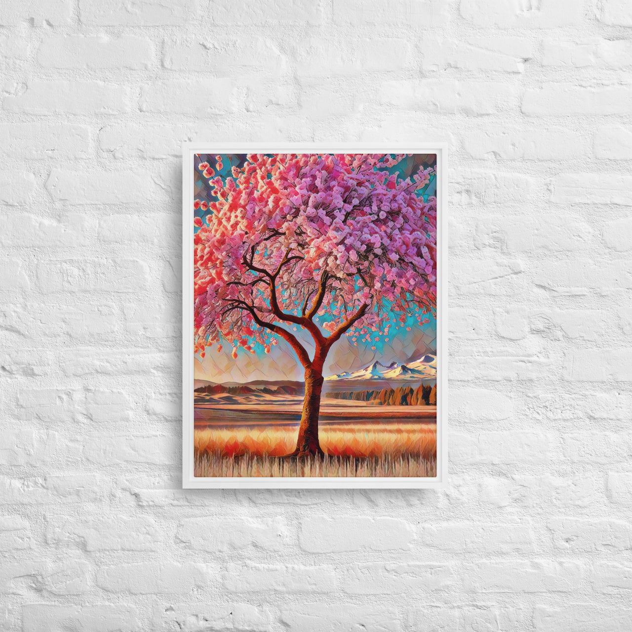Oregon Cherry Blossoms - Digital Art - Framed canvas - FREE SHIPPING
