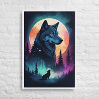 Thumbnail for Lone Wolf - Digital Art - Framed canvas - FREE SHIPPING
