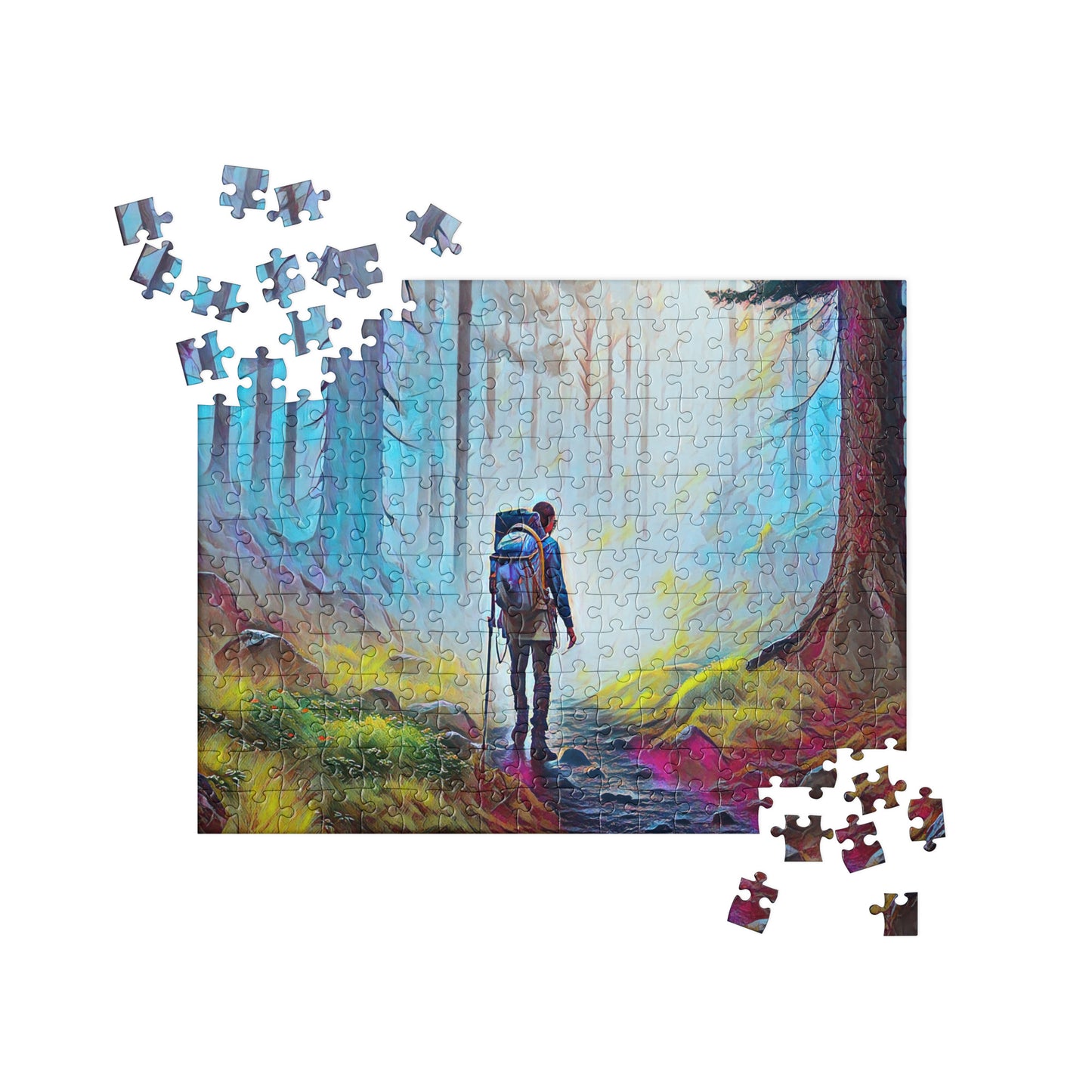 Hiking the Oregon Woods - Digital Art - Jigsaw puzzle