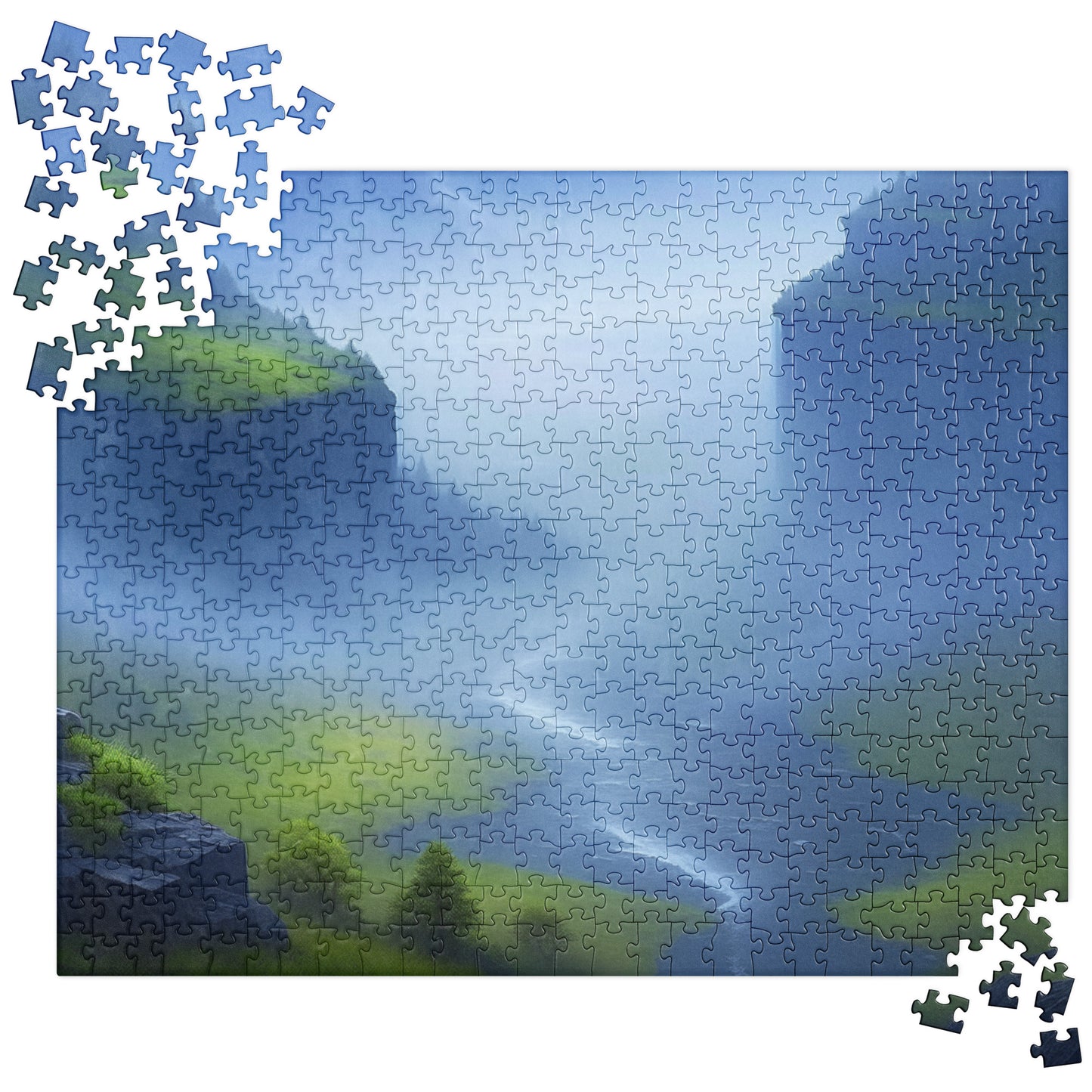 Foggy River - Digital Art - Jigsaw puzzle