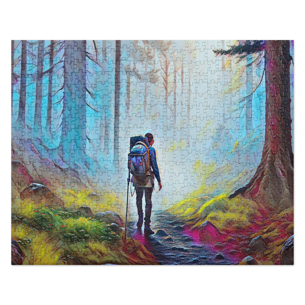 Hiking the Oregon Woods - Digital Art - Jigsaw puzzle