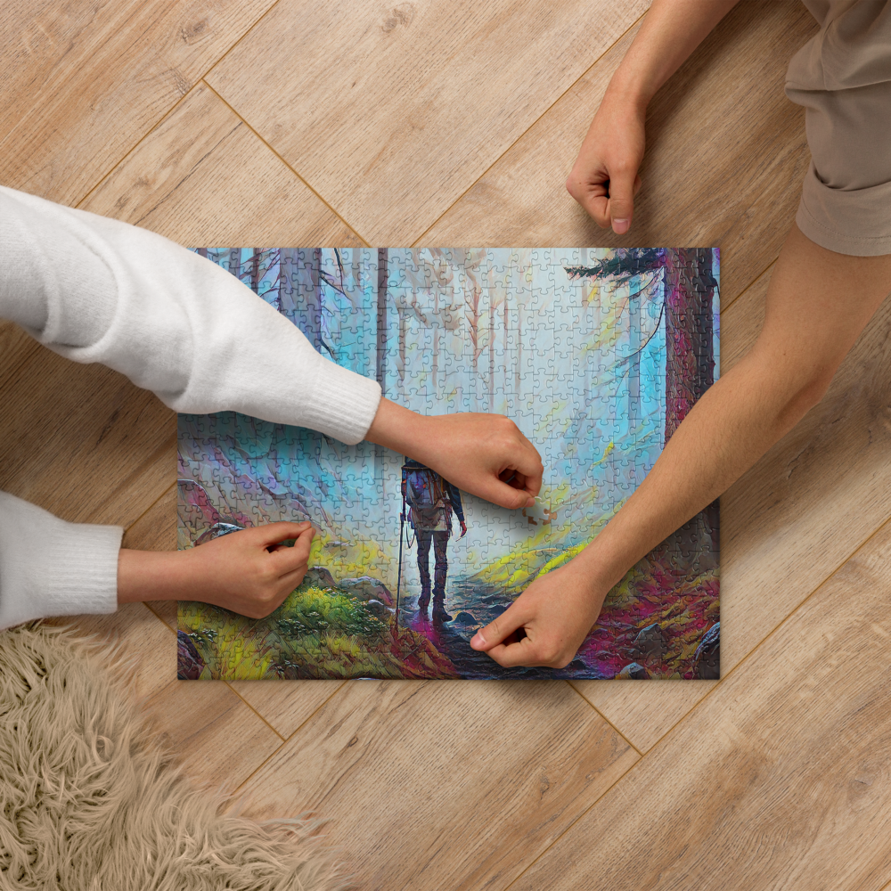 Hiking the Oregon Woods - Digital Art - Jigsaw puzzle