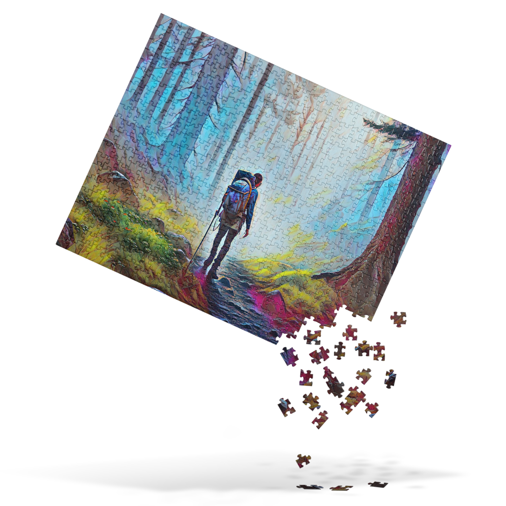 Hiking the Oregon Woods - Digital Art - Jigsaw puzzle