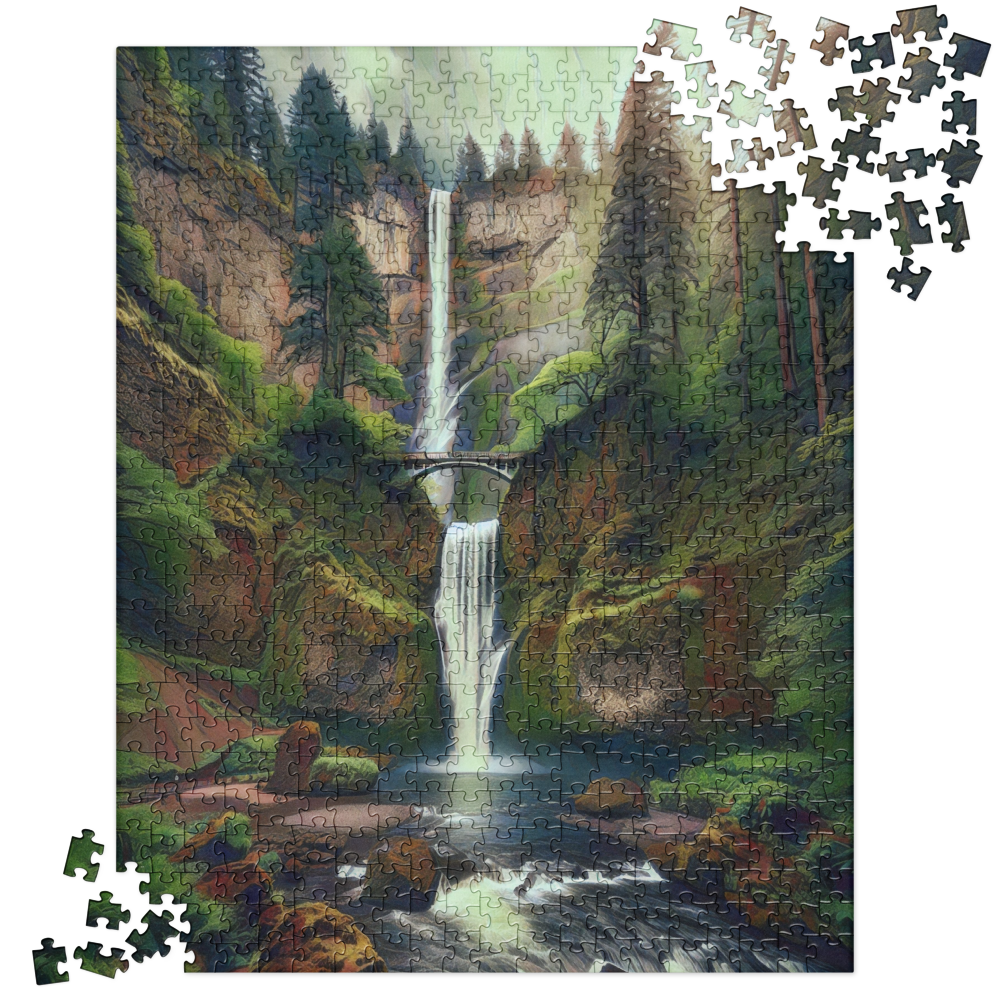 Multnomah Falls/2 - Digital Art - Jigsaw puzzle