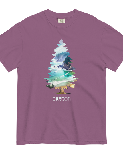 OREGON COASTAL TREE - COMFORT COLORS- Unisex garment-dyed heavyweight t-shirt