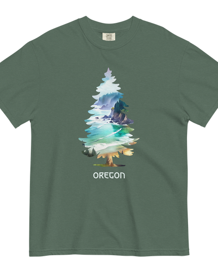 OREGON COASTAL TREE - COMFORT COLORS- Unisex garment-dyed heavyweight t-shirt