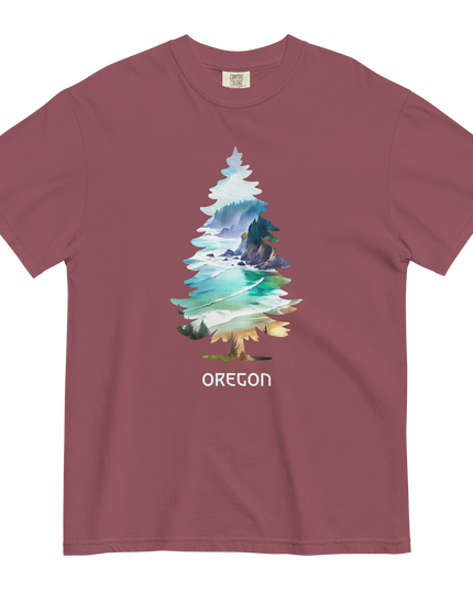 OREGON COASTAL TREE - COMFORT COLORS- Unisex garment-dyed heavyweight t-shirt