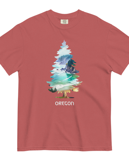 OREGON COASTAL TREE - COMFORT COLORS- Unisex garment-dyed heavyweight t-shirt