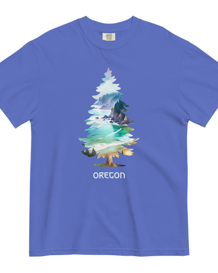 OREGON COASTAL TREE - COMFORT COLORS- Unisex garment-dyed heavyweight t-shirt
