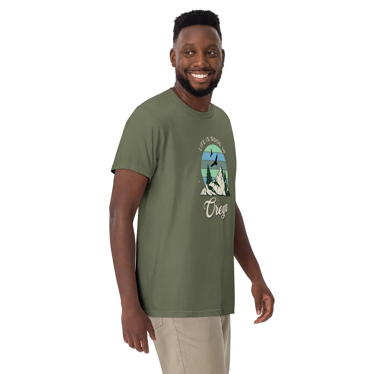 Life is Good in Oregon - Unisex garment-dyed heavyweight t-shirt