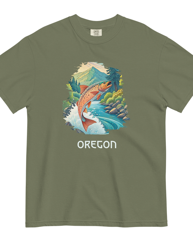 OREGON FISHING - COMFORT COLORS - Unisex garment-dyed heavyweight t-shirt