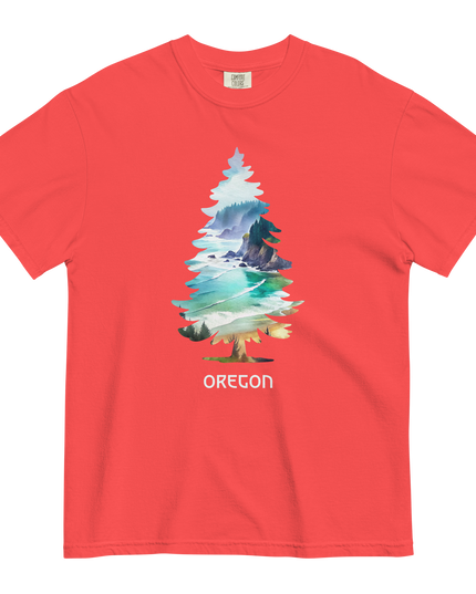 OREGON COASTAL TREE - COMFORT COLORS- Unisex garment-dyed heavyweight t-shirt