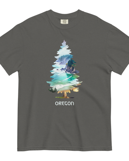 OREGON COASTAL TREE - COMFORT COLORS- Unisex garment-dyed heavyweight t-shirt