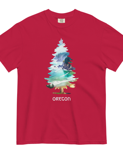 OREGON COASTAL TREE - COMFORT COLORS- Unisex garment-dyed heavyweight t-shirt