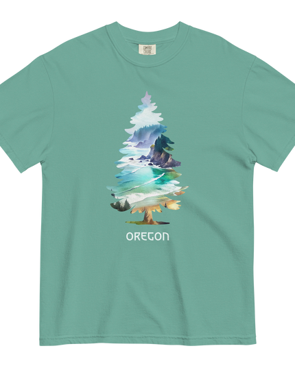 OREGON COASTAL TREE - COMFORT COLORS- Unisex garment-dyed heavyweight t-shirt