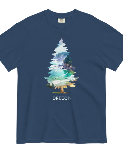 OREGON COASTAL TREE - COMFORT COLORS- Unisex garment-dyed heavyweight t-shirt