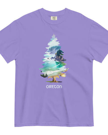 OREGON COASTAL TREE - COMFORT COLORS- Unisex garment-dyed heavyweight t-shirt
