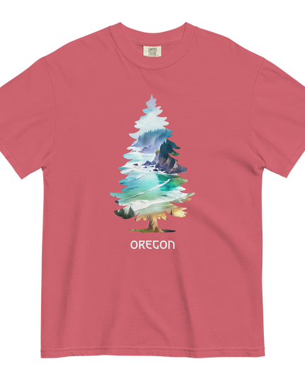 OREGON COASTAL TREE - COMFORT COLORS- Unisex garment-dyed heavyweight t-shirt