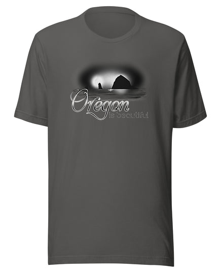Oregon is Beautiful/ Haystack Rock - BW - Unisex t-shirt