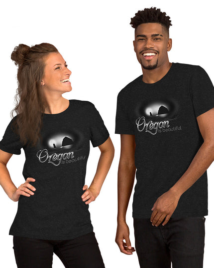 Oregon is Beautiful/ Haystack Rock - BW - Unisex t-shirt