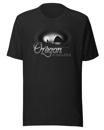 Oregon is Beautiful/ Haystack Rock - BW - Unisex t-shirt