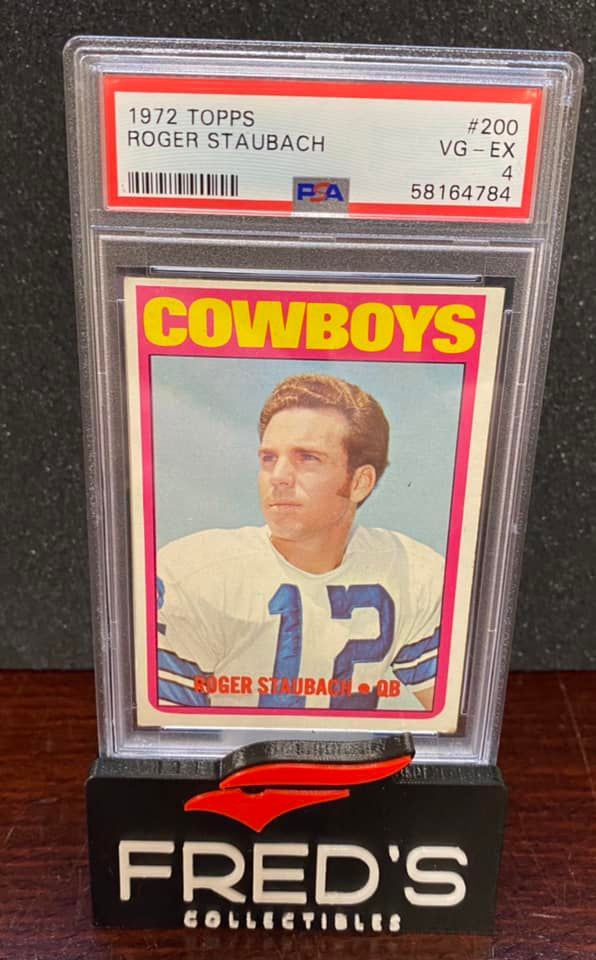 ROGER STAUBACH - 1972 TOPPS ROOKIE CARD #200 - PSA4