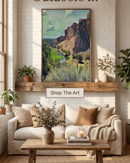 Smith Rock - Digital Art - Framed canvas - FREE Shipping