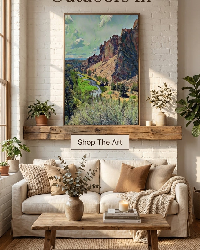 Smith Rock - Digital Art - Framed canvas - FREE Shipping