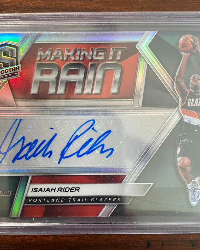 Isaiah rider 2018-19 Panini Spectra Making it Rain Silver Prizm Autograph - 52/75