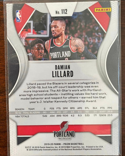 Damian Lillard - 2019-20 -  Panini Prizam - No. 112