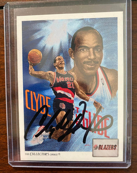 Clyde Drexler - The Collectors choice - on Card Auto