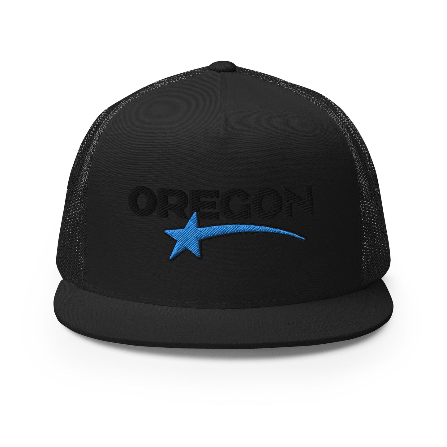 OREGON STAR/BLACK/BLUE - Embroidered - Trucker Cap