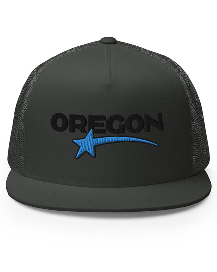 OREGON STAR/BLACK/BLUE - Embroidered - Trucker Cap