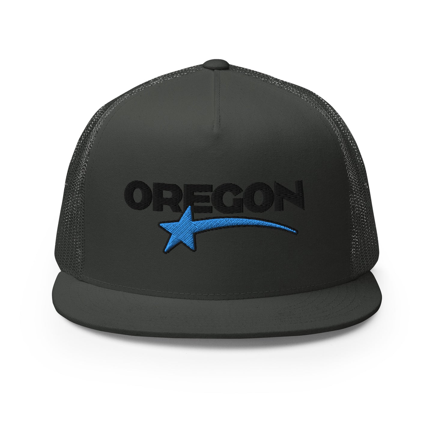 OREGON STAR/BLACK/BLUE - Embroidered - Trucker Cap
