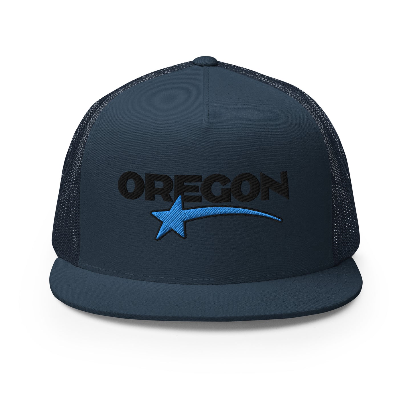 OREGON STAR/BLACK/BLUE - Embroidered - Trucker Cap