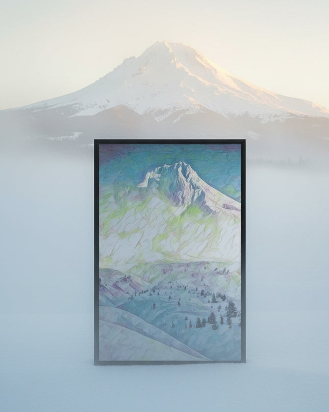 Mount Hood - Digital Art - Framed canvas