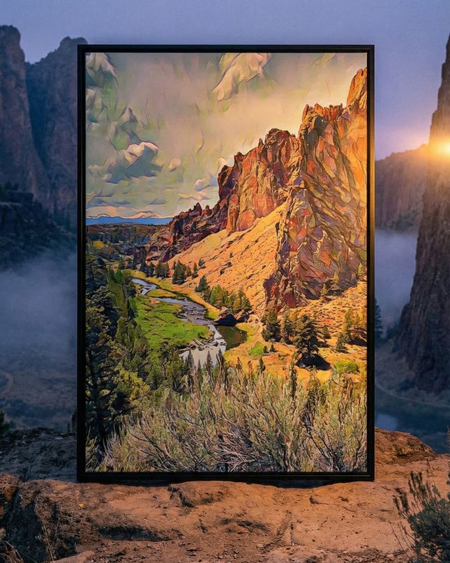 Smith Rock - Digital Art - Framed canvas