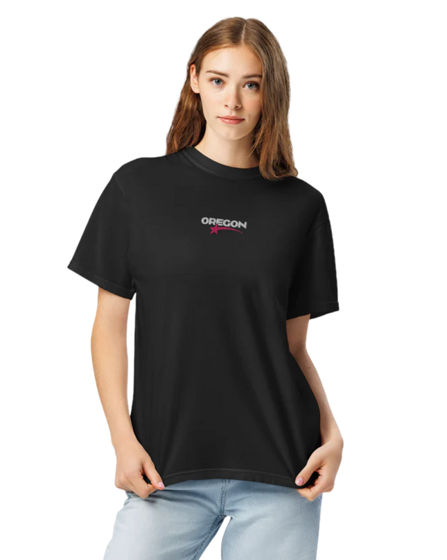 OREGON STAR - EMBROIDERED -COMFORT COLORS - garment-dyed heavyweight t-shirt
