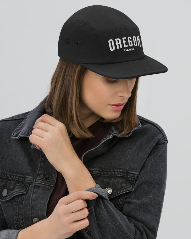 Oregon - Est. 1859 - White Text - Five Panel 
