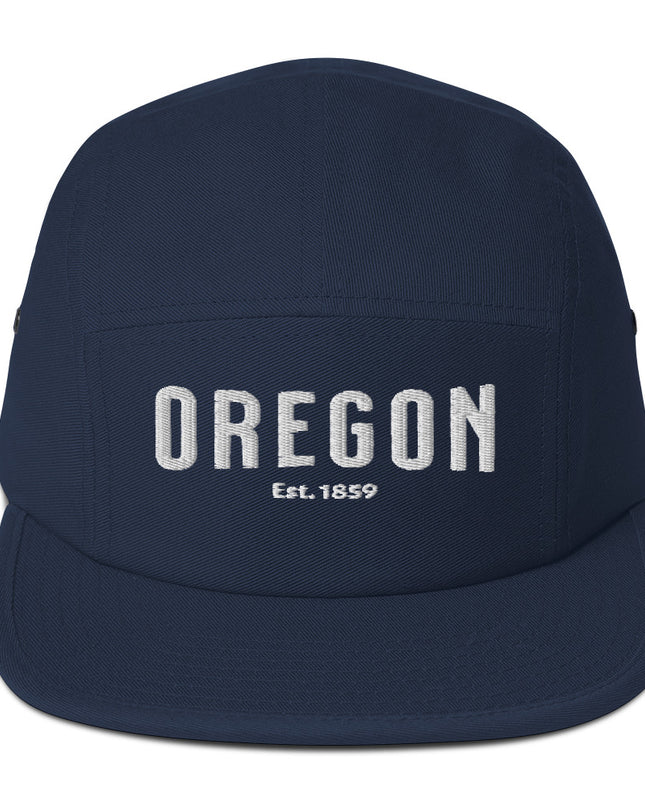 Oregon - Est. 1859 - White Text - Five Panel Cap