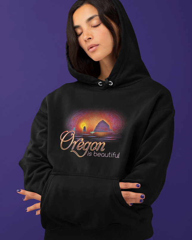 Oregon is Beautiful - Haystack Rock - Unisex Hoodie