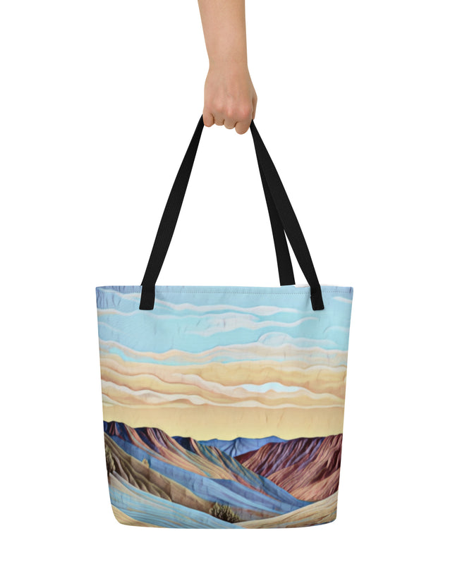 Oregon Painted Hills - Digital Art - Large 16x20 Tote Bag W/Pocket