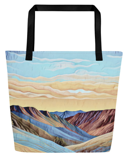 Oregon Painted Hills - Digital Art - Large 16x20 Tote Bag W/Pocket