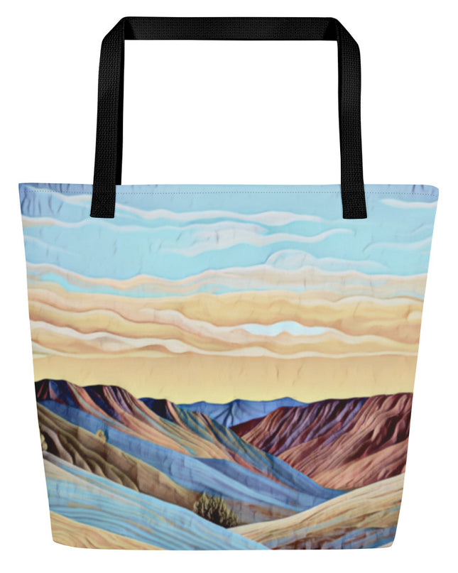 Oregon Painted Hills - Digital Art - Large 16x20 Tote Bag W/Pocket